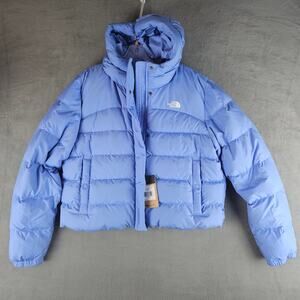 The North Face Baltic Hooded Insulated Puffer Down Jacket Virtual Blue Womens XL